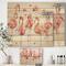 Designart - Gracefully Pink Shabby flamingo - Farmhouse Print on Natural Pine Wood